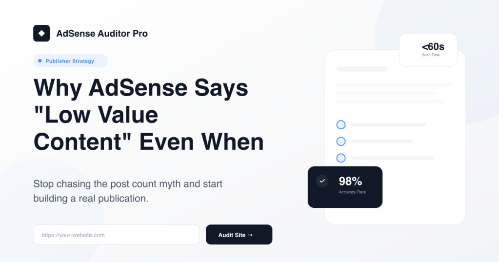 Why AdSense Says “Low Value Content” Even When You Have Plenty of&nbsp;Posts